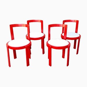 Italian Modernist Circular Bentwood Dining Chairs, Italy, 1970s, Set of 4