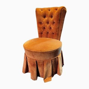 Antique Orange Velvet Armchair