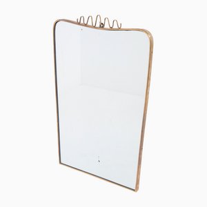 Vintage Brass Mirror in the style of Gio Ponti by Gio Ponti, 1950s