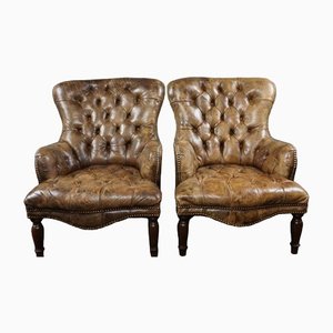 Chesterfield Side Armchairs, Set of 2
