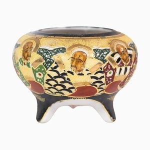 Cuenco japonés de porcelana pintado a mano, años 40