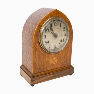 Light Mahogany Marquetry Carmine Clock, 1920s