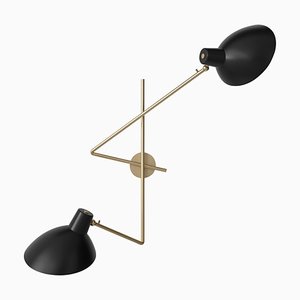 Fifty Twin Black Wall Lamp by Vittoriano Viganò by Astep