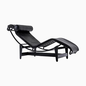 LC4 Black Chaise Lounge by Le Corbusier for Cassina