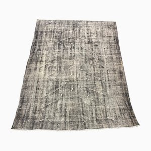 Oushak Faded Distressed Rug in Gray
