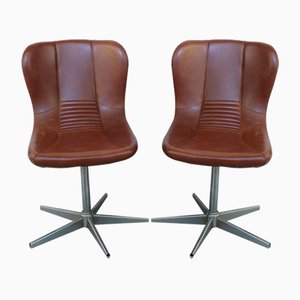 Set of Space Age Swivel Chairs in Eco Leather, Italy, 1960s