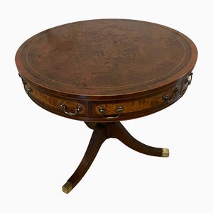 Small Vintage Drum Table in Mahogany, 1920