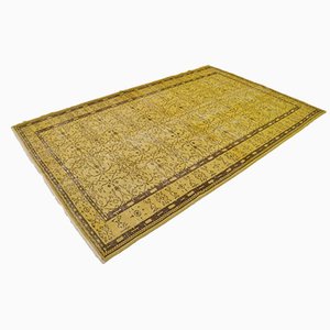 Tapis de Sol Vintage Fait Main en Jaune