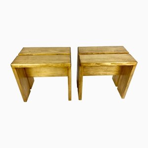 Les Arcs Stool attributed to Charlotte Perriand, France, Set of 2