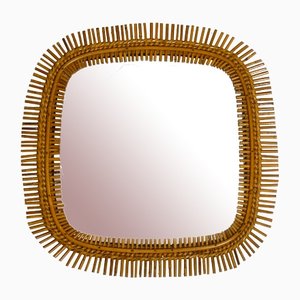 Italian Bamboo Wall Mirror, 1960s
