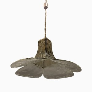 Lámpara colgante con flores de cristal de Murano, años 60