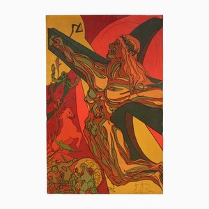 Italian Artist, Surrealist Crucifixion, 1980, Mixed Media