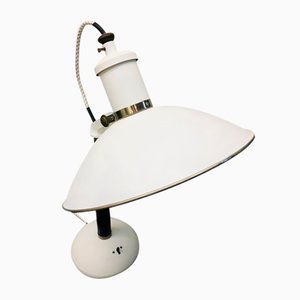 Lampe de Bureau Industrielle Vintage en Métal Blanc, 1970s