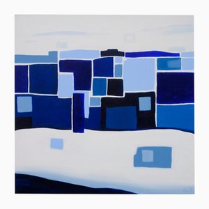 Sylvie B., Déambulation bleue, 2022, Acryl auf Leinwand