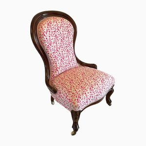 Antique Victorian Mahogany Ladies Chair, 1860s