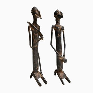 Malian Bronze Statues, Early 20th Century, Set of 2