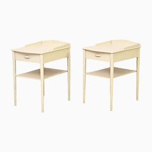 White Bedside Tables by Erik Andersson, 1960s, Set of 2