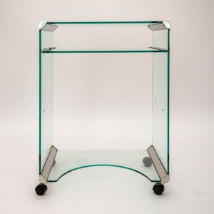 Glas Schreibtisch von Pierangelo Gallotti für Gallotti & Radice, Italien, 1980er