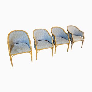 Vintage Foux Bamboo Armchairs, Set of 4