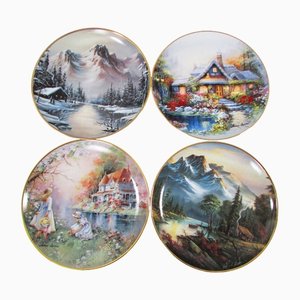 Decorative Four Seasons Wall Plates, 1992, Set of 4