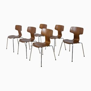 Model 3103 Dining Chairs by Arne Jacobsen for Fritz Hansen, 1970s, Set of 6, Set of 6