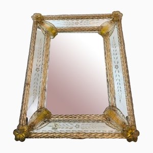 Italian Velti Vm Murano Glass Wall Mirror, 1950s