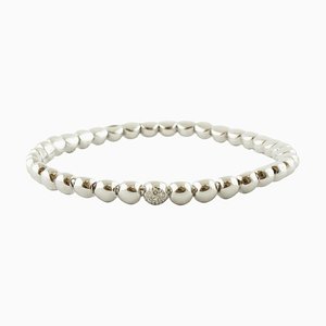 Bracelet Perlé en Or Blanc 18k et Diamant