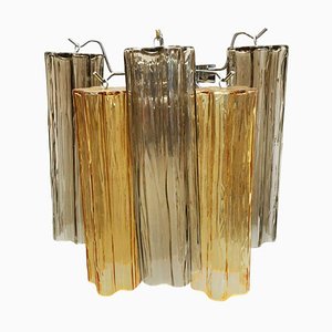 Applique Tronchi in vetro di Murano Ambra e Fumo-1l