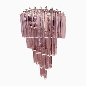 Pink Triedro Murano Glass Twister Wall Sconce