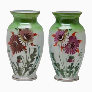 Art Nouveau French Handmade Opaline Vases, 1923, Set of 2