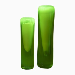 Grüne Uraniun und Glas Vase, 1970er