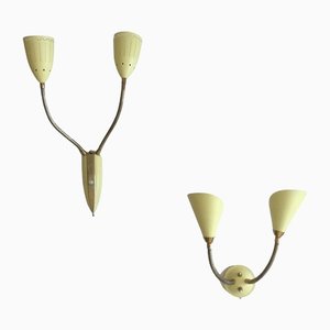 Appliques Murales Jaunes, Danemark, 1950s, Set de 2