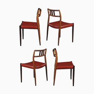 Vintage Dining Chairs in Rosewood by Niels Otto Moller, 1960s, Set of 4
