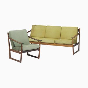 Sofa and Chair in Rosewood by Peter Hvidt and Orla Mølgaard-Nielsen, 1960s, Set of 2