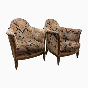 Art Deco Armchairs in the style of Retapissus, Set of 2