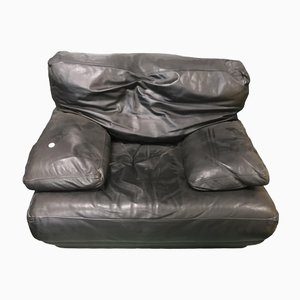 Black Leather Bobois Rock Armchair