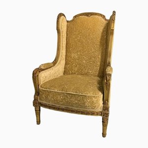 Vintage Golden Wood Armchair