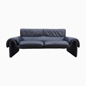 Black Leather DS Sofa from De Sede, 2011