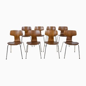 Model 3103 Dining Chairs by Arne Jacobsen for Fritz Hansen, 1970s, Set of 8