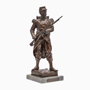 20th Century Austrian Bronze Statue of a Soldier by Joseph Muller, 1910s
