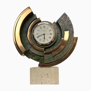 Brutalist Modern Art Clock from Borghese, 1980s