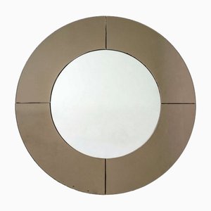 Mid-Century Modern Round Bronze Mirror, Italy, 1970s
