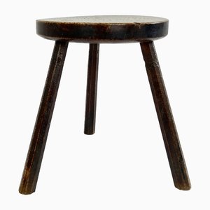Antique Rustic Farmhouse Stool from Wales, 1890s