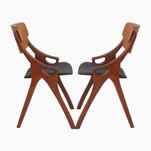 Teak Chairs by Arne Hovmand Olsen for Mogens Kold, 1950s, Set of 2