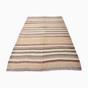 Modernist Faded Color Wool Kilim Rug, 1965