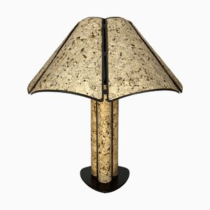 Large Cork and Black Metal Table Lamp in the Style of Ingo Maurer, Germany, 1970s