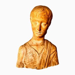 Antique Classical Plaster Bust of John the Baptist