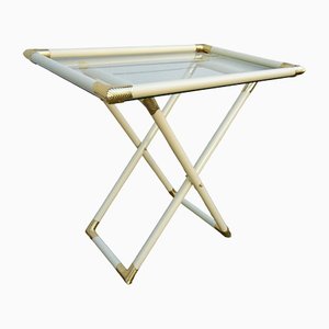 Vintage Lacquered Metal Butler Folding Table, 1970s