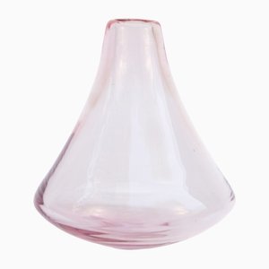 Pink Glass Vase with Rounded Base