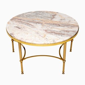Italian Brass and Marble Coffee Table, 1970s